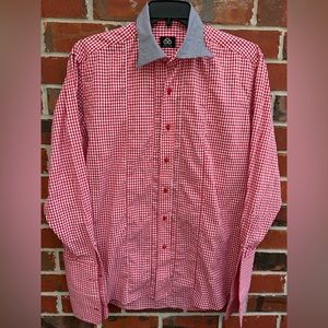 Infinity Fashion Production (IFP) Men’s Gingham Long Sleeve Button Down Shirt